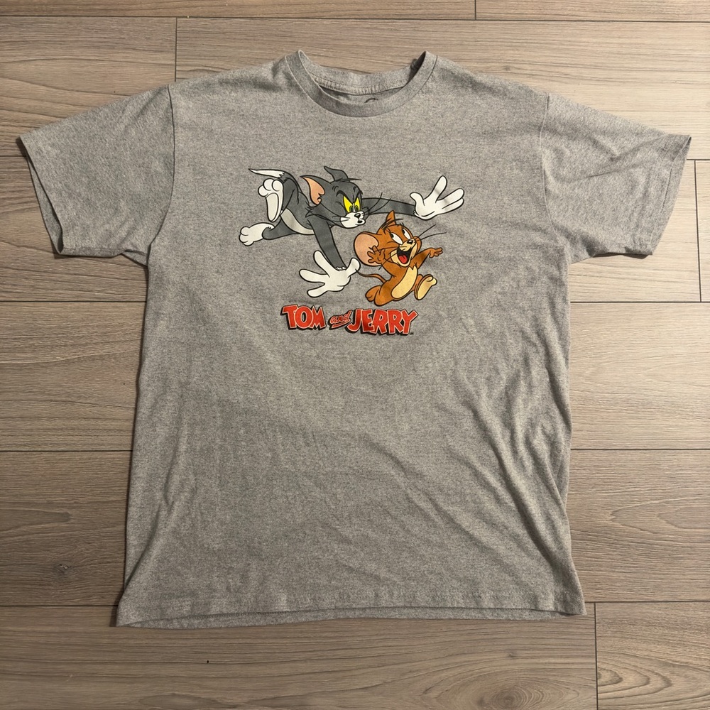 Tom & Jerry Vintage Cartoon Show Adult X-Large T-Shirt Cool Cat And Mouse Tee